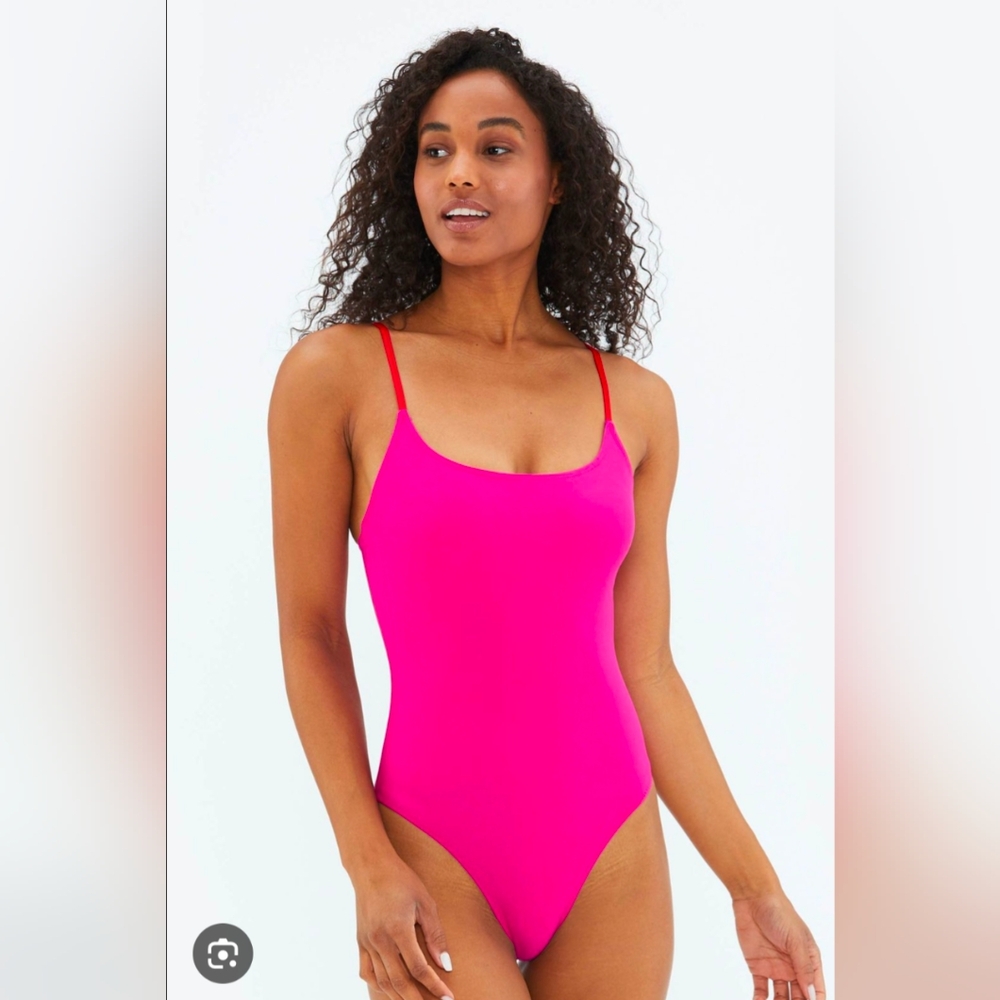 Summersalt Hot Pink Bathing Suit With Red Accents Sz 8